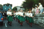 Marching down the hill from St. Colman's Cathedral, Cobh.